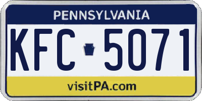 PA license plate KFC5071
