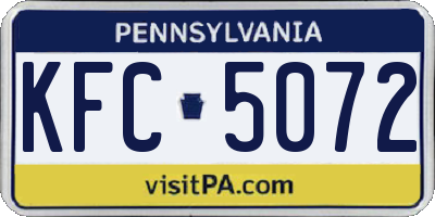 PA license plate KFC5072