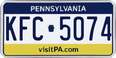 PA license plate KFC5074