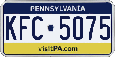 PA license plate KFC5075