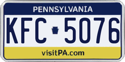 PA license plate KFC5076
