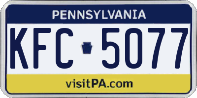 PA license plate KFC5077