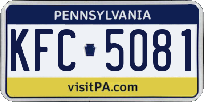 PA license plate KFC5081