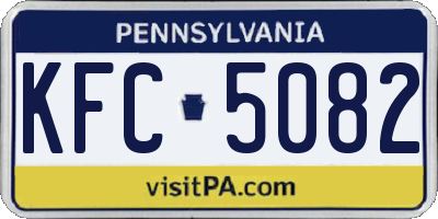PA license plate KFC5082