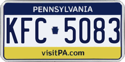 PA license plate KFC5083