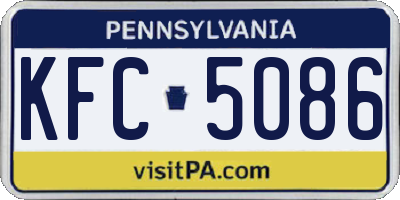 PA license plate KFC5086
