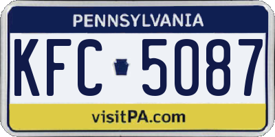 PA license plate KFC5087