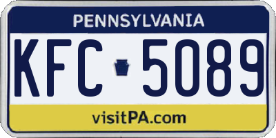 PA license plate KFC5089