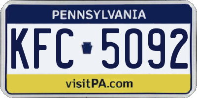 PA license plate KFC5092