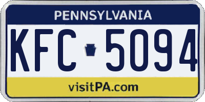 PA license plate KFC5094