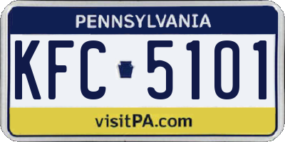PA license plate KFC5101