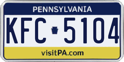 PA license plate KFC5104