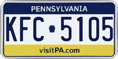 PA license plate KFC5105