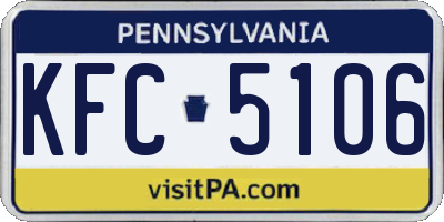 PA license plate KFC5106