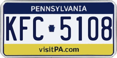 PA license plate KFC5108