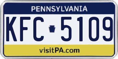 PA license plate KFC5109