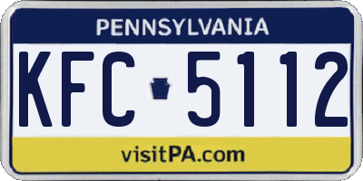 PA license plate KFC5112