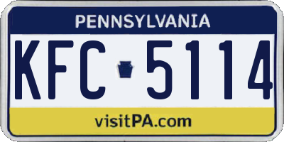 PA license plate KFC5114