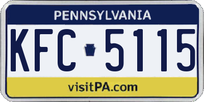 PA license plate KFC5115