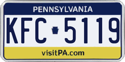 PA license plate KFC5119