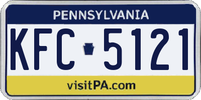 PA license plate KFC5121