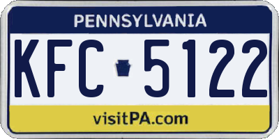 PA license plate KFC5122