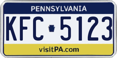 PA license plate KFC5123