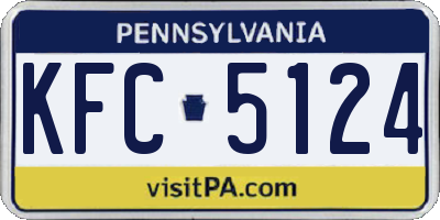 PA license plate KFC5124