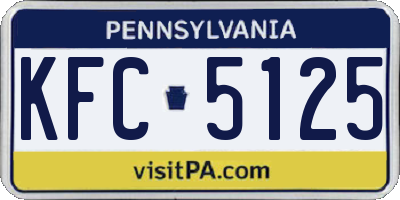 PA license plate KFC5125