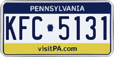 PA license plate KFC5131