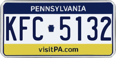 PA license plate KFC5132