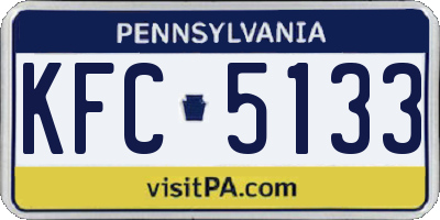 PA license plate KFC5133