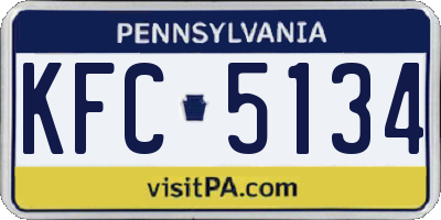 PA license plate KFC5134