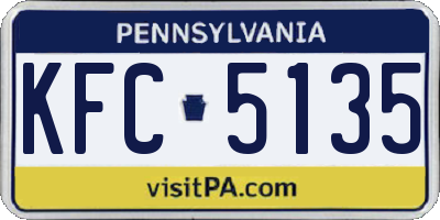 PA license plate KFC5135