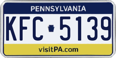PA license plate KFC5139