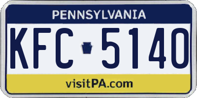 PA license plate KFC5140