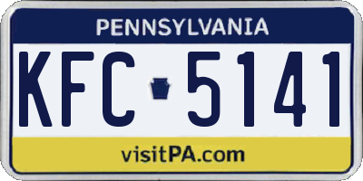 PA license plate KFC5141
