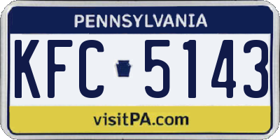 PA license plate KFC5143