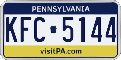 PA license plate KFC5144