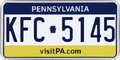PA license plate KFC5145