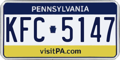 PA license plate KFC5147