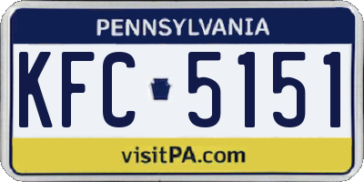 PA license plate KFC5151
