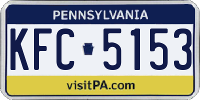 PA license plate KFC5153