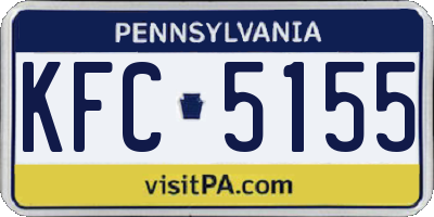 PA license plate KFC5155