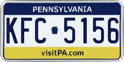 PA license plate KFC5156