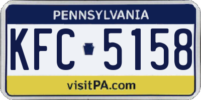 PA license plate KFC5158