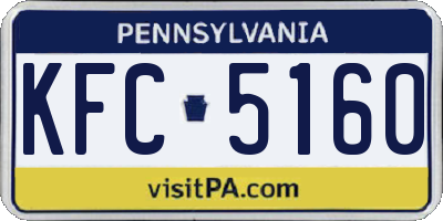 PA license plate KFC5160