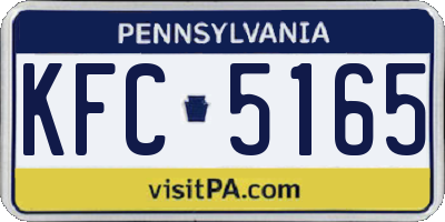 PA license plate KFC5165