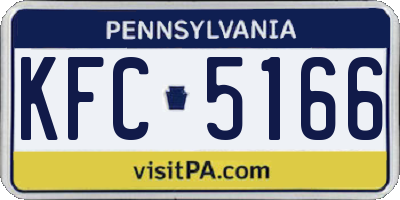 PA license plate KFC5166