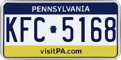 PA license plate KFC5168